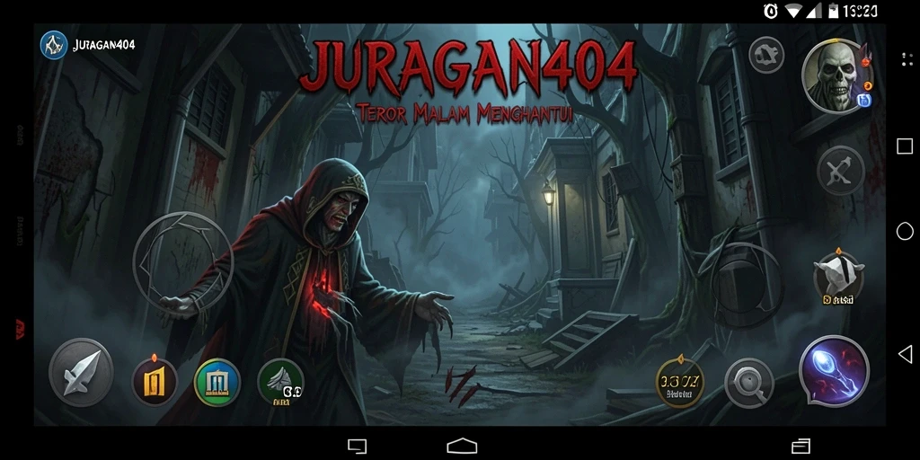Screenshot gameplay menampilkan suasana mencekam JURAGAN404.