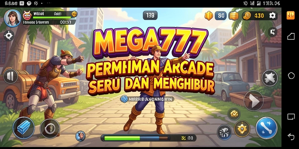 Tampilan gameplay MEGA777 yang penuh warna dan seru.