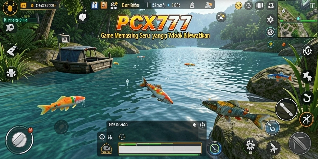 Gameplay PCX777 menampilkan aksi memancing yang seru dan grafis menawan.