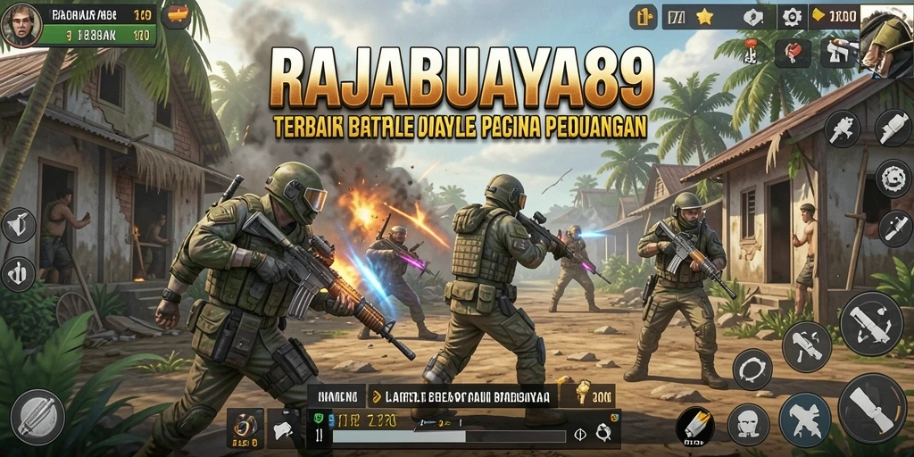 Tangkapan layar RAJABUAYA89 menampilkan aksi seru dalam pertarungan Battle Royale.