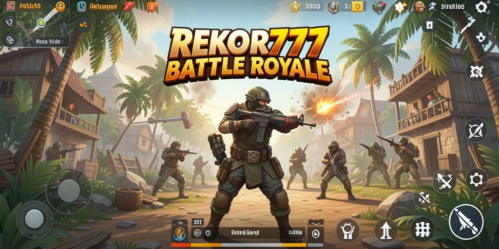 Screenshot menunjukkan aksi mendebarkan dalam game Battle Royale.