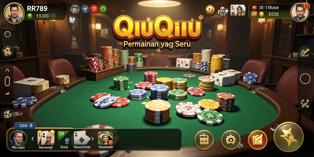 Tampilan permainan QiuQiu yang menarik dan mendebarkan.