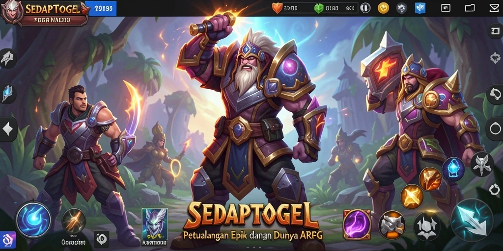 Screenshot SEDAPTOGEL menampilkan aksi pertempuran yang intens di dunia ARPG.