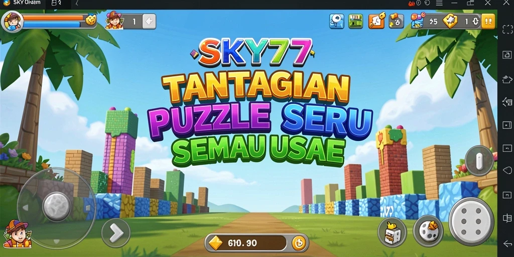 Screenshot gameplay SKY77 menampilkan tantangan Puzzle yang menarik dan penuh warna.