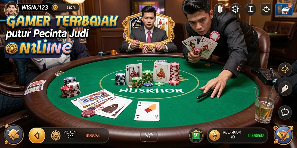 Screenshot WISNU123 menampilkan aksi menarik permainan Poker.