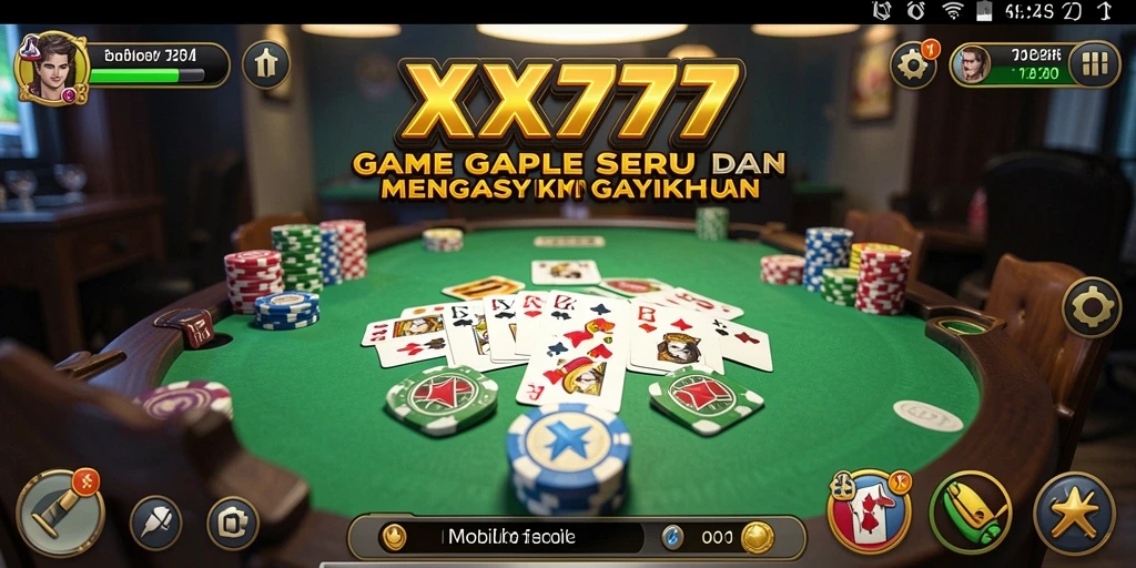 Screenshot utama XXX777 menampilkan momen seru gameplay Gaple.